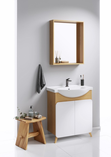 Зеркало в ванную Aqwella Y BAS0207DZ 75х14 цвет коричневый - фото 3