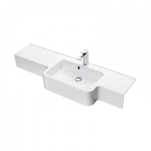 Раковина из литьевого мрамора Aquaton Hotel 1A709931PI01P 129х41 подвесная цвет белый - фото 2