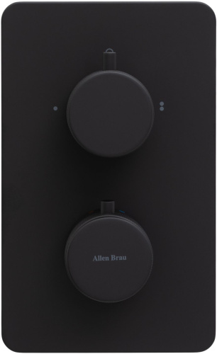 Смеситель для ванны с душем Allen Brau Priority 5.31213-31 встраиваемый в стену черный с термостатом - фото 3