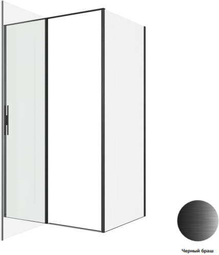 Душевой уголок Allen Brau Priority 3.31033.BBA + 3.31045.BBA 120х90 стекло прозрачное профиль черный без поддона - фото 4
