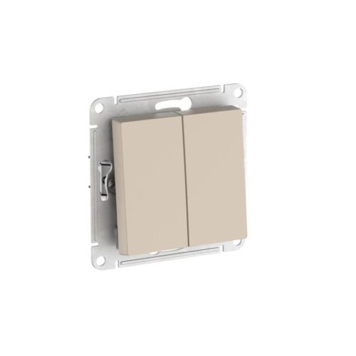 Выключатель 2-клавишный сх.5 10АХ Systeme Electric AtlasDesign (АтласДесигн) ATN001251S - фото 2