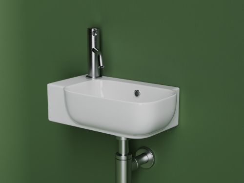 Раковина из сантехнического фарфора Ceramica Nova ELEMENT CN6074R 40х25 подвесная цвет белый 1 отверстие под смеситель - фото 3