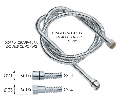 Шланг для душа Remer 333CNES150 хром - фото 2