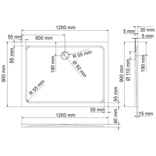 Душевой поддон WasserKRAFT Berkel 48T 48T07 120х90 искусственный камень белый - фото 3