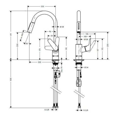 Смеситель для кухни Hansgrohe Focus 31815800 на мойку нержавеющая сталь - фото 2