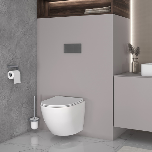 Унитаз подвесной Taliente Amato Tornado 3 AM55003 белый с сиденьем микролифт безободковый смыв торнадо - фото 4