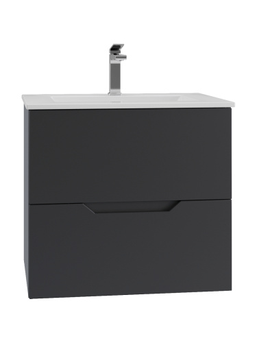 Тумба с раковиной Orange Line Li-60Tub+Ra 62х47х56 цвет черный - фото 3