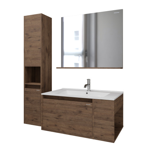 Шкаф-пенал Grossman Тенза 303008 30х25х150 подвесной цвет веллингтон - фото 2