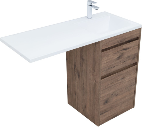 Тумба под раковину Aquanet Токио 00333647 110х48х89 напольная цвет темное дерево - фото 3