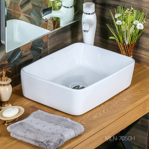 Раковина мебельная из санфаянса Melana MLN-7050H 48 7050H-805 49х36 накладная цвет белый - фото 2