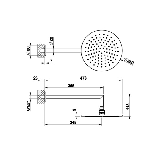Верхний душ Gessi Ingranaggio 63348#031 хром - фото 2
