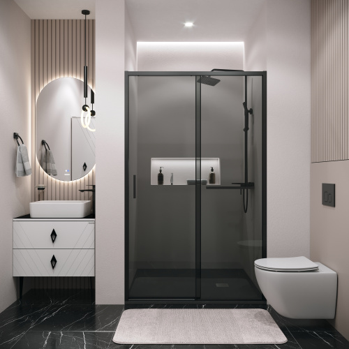 Душевая дверь Grossman Style 100.K33.05.130.21.10 130х195 стекло тонированное профиль черный матовый - фото 4