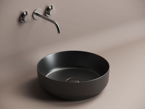 Раковина из сантехнического фарфора Ceramica Nova ELEMENT CN6022MB 40х40 накладная цвет черный без отверстий под смеситель - фото 3