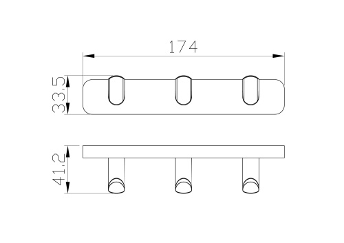Вешалка с 3 крючками для ванной Wonzon & Woghand GRAFFITY WW-9335-BG - фото 2