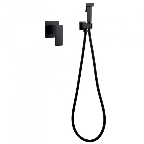 Гигиенический душ со смесителем ABBER Daheim AF8225B черный матовый - фото 2