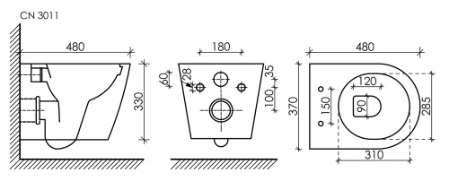 Унитаз подвесной Ceramica Nova FORMA CN3011 белый с сиденьем микролифт безободковый каскадный смыв - фото 4