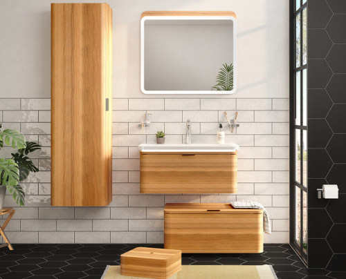 Шкаф-пенал Vitra Nest Trendy 56187 45х37х160 подвесной цвет натуральное дерево - фото 2