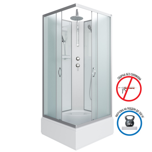 Душевая кабина Niagara Classic 11081424BKT 90х90 квадратная без крыши ориентация универсальная - фото 2