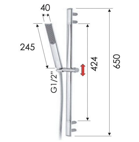 Душевой гарнитур Remer Infinity 317V317RV настенный  цвет хром - фото 2