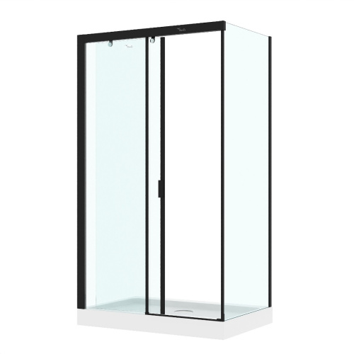 Душевой уголок Cerutti SPA MARBELLA 120B L 120х80 стекло прозрачное профиль черный без поддона - фото 3