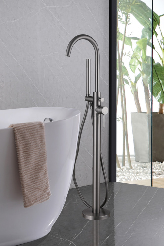 Смеситель Abber Wasser Kreis AF8115NGN напольный никель - фото 2