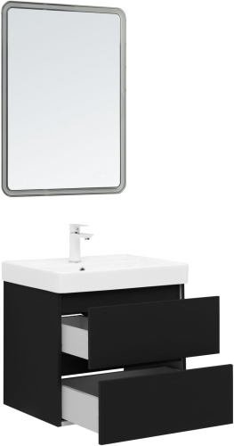 Тумба под раковину Aquanet Вега 2.0 00337953 58х47х50 подвесная цвет черный - фото 4