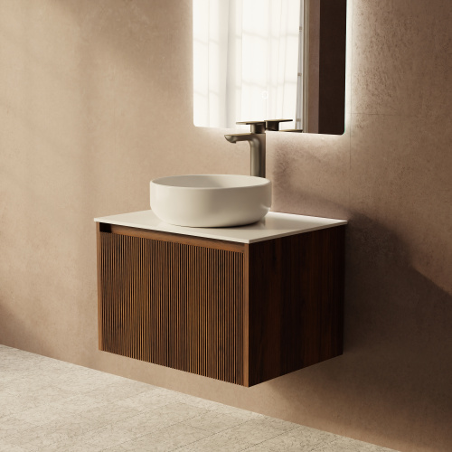 Тумба с раковиной+зеркало Art Decco Camilla (Камилла) ACM06W22S3M0 60x45x40 подвесная цвет черный орех - фото 5