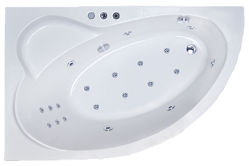Ванна акриловая гидромассажная Royal Bath ALPINE RB819102DL-L 170х100 пристенная асимметричная с каркасом