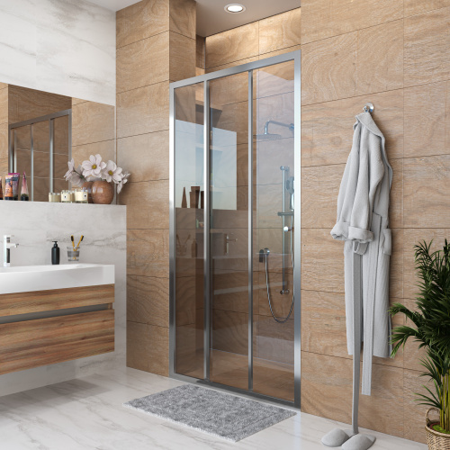 Душевая дверь Grossman Falcon GR-D110Fa 110х190 стекло прозрачное профиль хром глянцевый - фото 2