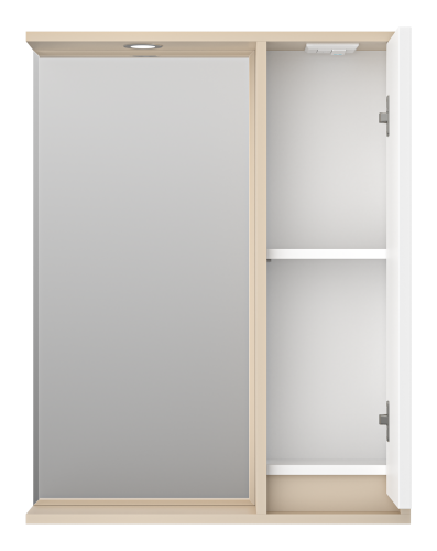 Зеркало-шкаф Brevita Balaton BAL-04065-03-01П 63х14х80 подвесной цвет белый/бежевый - фото 3