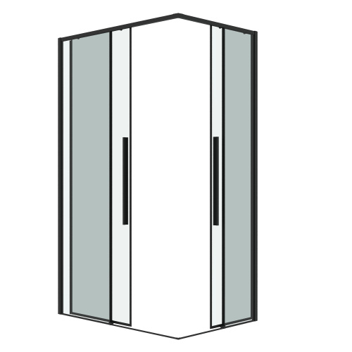 Душевой уголок Grossman Galaxy 300.K33.01.9070.21.00 90х70 стекло прозрачное профиль черный матовый без поддона - фото 2