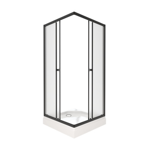 Душевой уголок Тритон Вента Щ0000073552 80х80 стекло матовое профиль черный с поддоном - фото 2