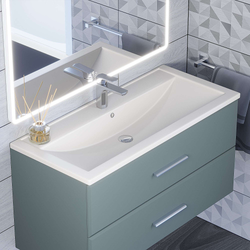 Раковина кварцевая Uperwood Foster Quartz 291030044 100х46 полувстраиваемая цвет белый - фото 4