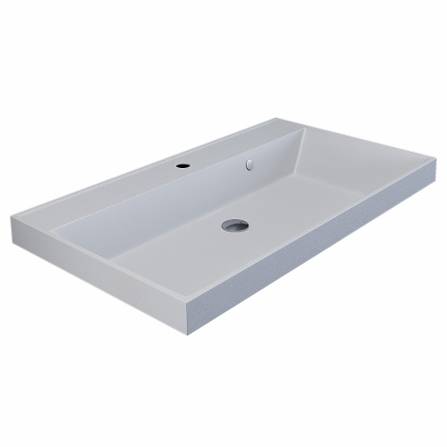 Раковина из искусственного камня Uperwood Classic Quartz 291030006 80х45 полувстраиваемая цвет белый - фото 4