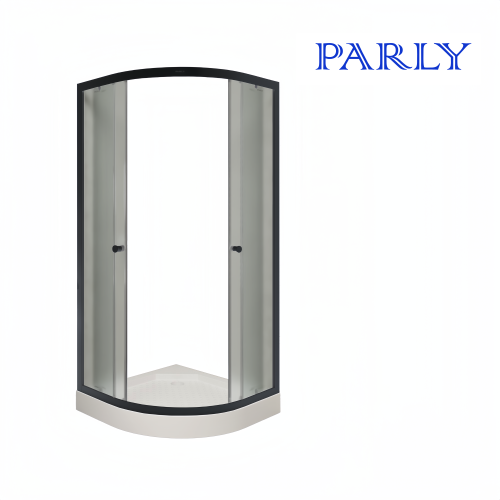 Душевой уголок Parly ZF81B 80х80 стекло матовое профиль черный с поддоном - фото 4