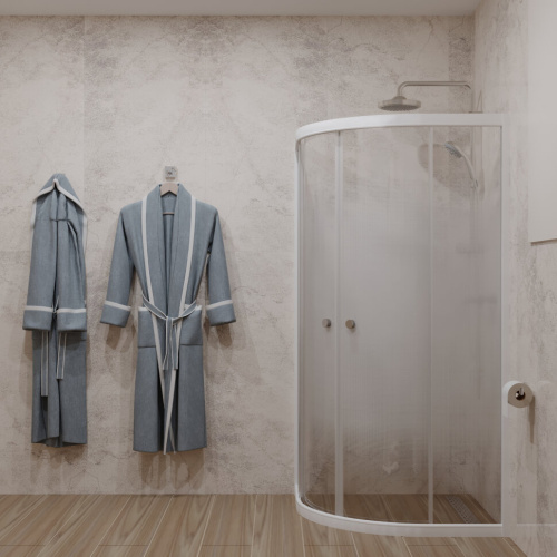 Душевой уголок Тритон Лайт Щ0000064835 90х90 стекло матовое с узором профиль белый без поддона - фото 4