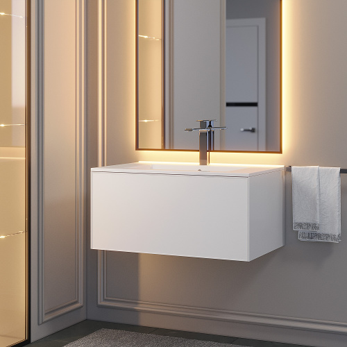 Тумба с раковиной Uperwood Parma Premium 39330205463 77х48х37 цвет белый матовый - фото 4