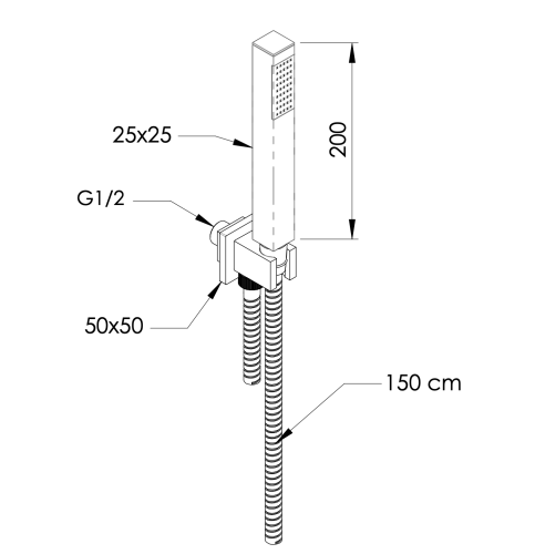 Душевой гарнитур Mariani B00243PF00 настенныйу хром - фото 3
