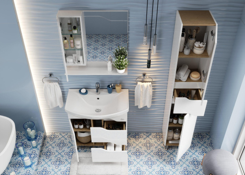 Зеркало-шкаф Onika Веронэлла 207521 73х15х73 подвесной цвет белый - фото 5