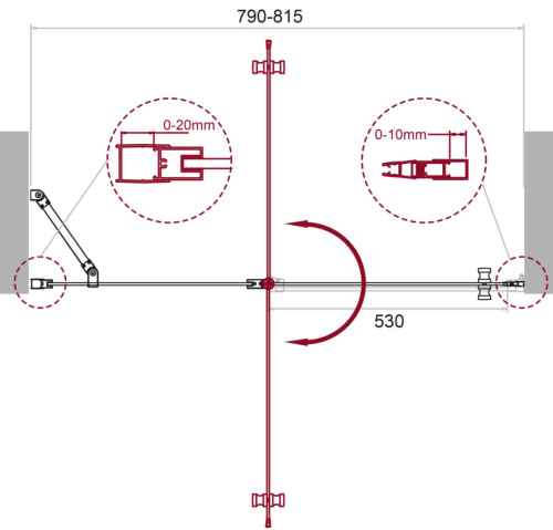 Душевая дверь BelBagno ETNA ETNA-B-12-60/20-C-Cr-90 80х195 стекло прозрачное профиль хром глянцевый - фото 2