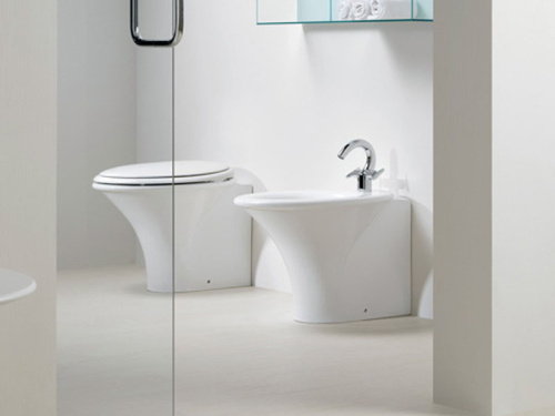 Чаша унитаза приставная Hatria SCULTURE YXZ301 цвет белый без сиденья душевой смыв - фото 2