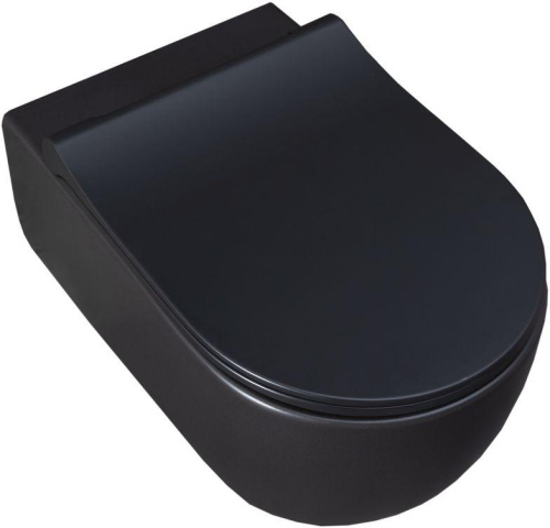 Чаша унитаза подвесная Allen Brau Priority 4.31001.31 цвет черный матовый без сиденья безободковая каскадный смыв - фото 4