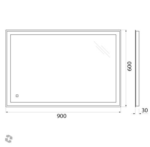 Зеркало с подсветкой BelBagno SPC-GRT-900-600-LED-TCH 90х60 подвесное - фото 5