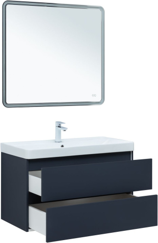 Тумба под раковину Aquanet Вега 2.0 00337950 89х46х50 подвесная цвет синий - фото 4