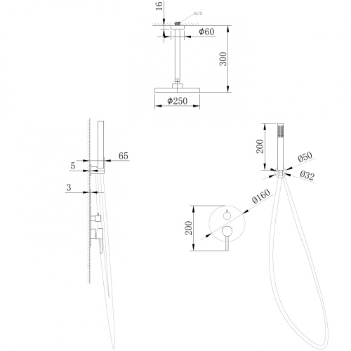 Душевая система ABBER AF8821B встраиваемая в стену - фото 3