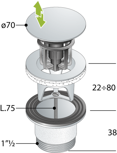Донный клапан OMP Tea  8334.060.6.XD - фото 4
