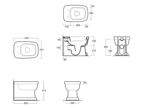 Чаша унитаза приставная Simas EVO 01 bia цвет белый без сиденья душевой смыв - фото 3