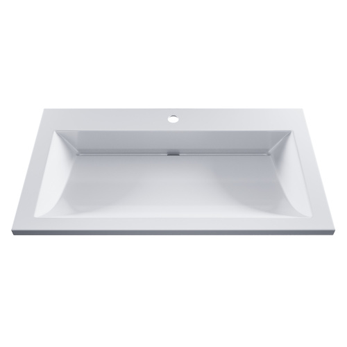 Раковина из литьевого мрамора Uperwood Infinity RInfinity80wg 80х45 полувстраиваемая цвет белый - фото 5