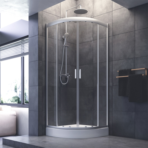 Душевой уголок Am.Pm Gem W90G-401-080WT 80х80 стекло прозрачное профиль хром матовый без поддона