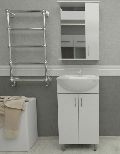 Тумба с раковиной Orange Лайт LA-50TUW+RA 52х42х86 цвет белый - фото 5